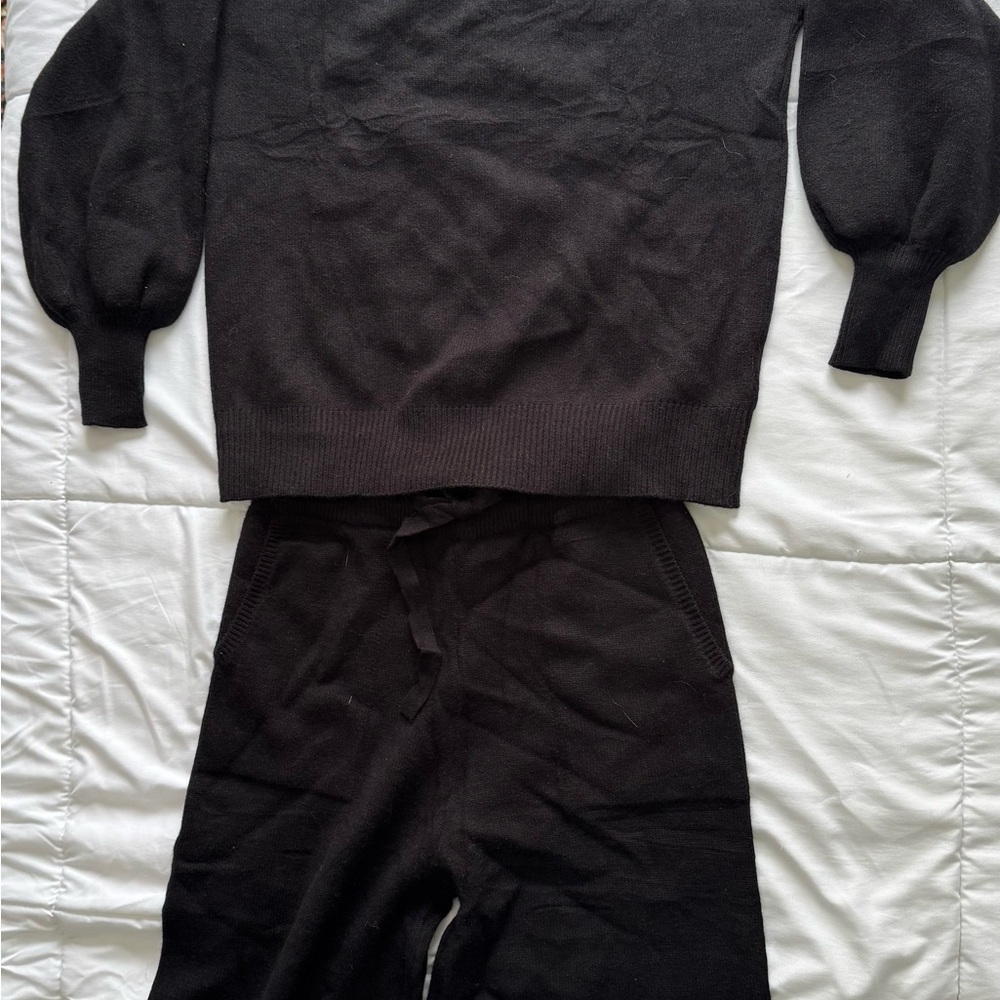 Classic Black Women's Sweater Set